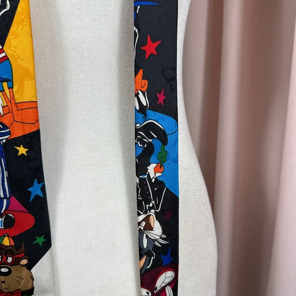 Vintage Looney Tunes Character Necktie Bugs Bunny Marvin Martian Taz Tie